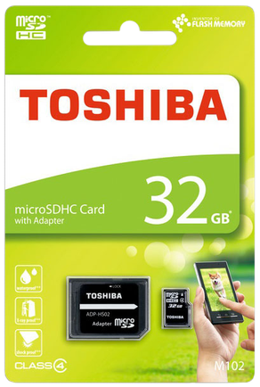 Карта памяти Toshiba Standart microSD Class 4 32GB с адаптером