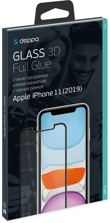 Защитное стекло Deppa 3D Full Glue для Apple iPhone 11 Black