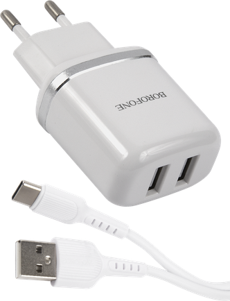 Зарядное устройство Borofone BA25A с кабелем USB-C White
