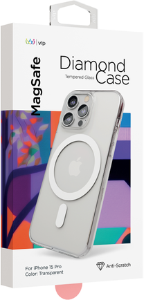 Клип-кейс VLP Diamond Case с MagSafe для Apple iPhone 15 Pro прозрачный