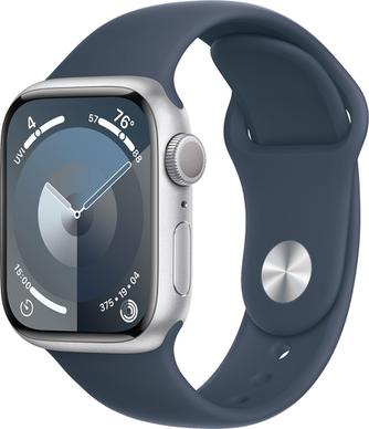 Умные часы Apple Watch Series 9 MR903ZP/A 41mm Aluminum Silver с синим ремешком S/M