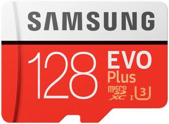 Карта памяти Samsung Evo Plus microSDXC U1 Class 10 128GB с адаптером
