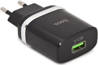 Изображение товара Зарядное устройство Hoco C12Q microUSB Black быстрое зарядка QC3.0