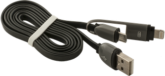 Кабель Just Case USB to Apple Lightning/microUSB 1m Black