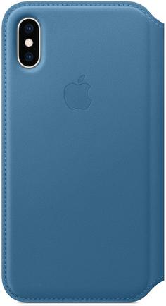 Чехол-книжка Apple Leather Folio для iPhone Xs «Лазурная волна»