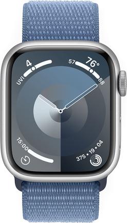 Умные часы Apple Watch Series 9, 41mm Aluminum Silver с синим ремешком