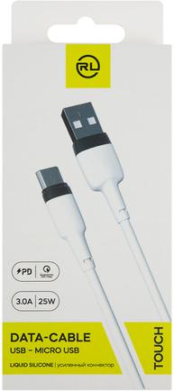 Кабель Red Line Touch USB to microUSB 1m 3A White