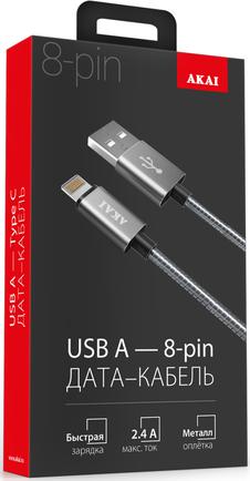 Кабель Akai CE-616S USB to Lightning 1m Silver