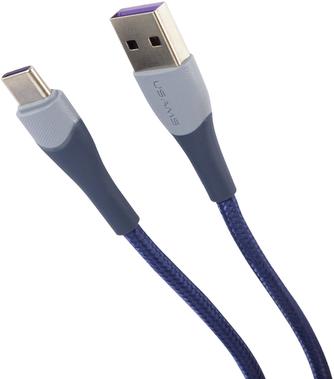 Кабель Usams U77 USB to USB-C 1.2m с подсветкой Blue