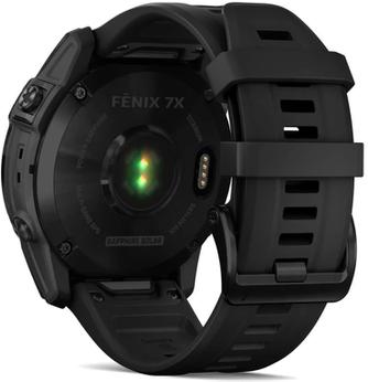 Умные часы Garmin Fenix 7X Sapphire Solar 51mm Black, с чёрным ремешком