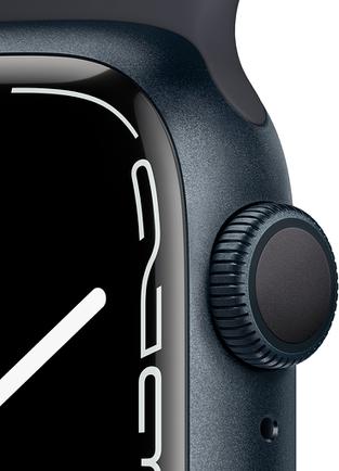 Умные часы Apple Watch Series 7, 41 мм чёрный алюминий/чёрный спортивный ремешок