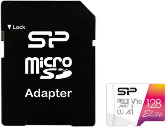 Карта памяти Silicon Power Elite microSDXC UHS-I Class 10 128GB с адаптером