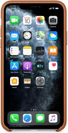 Клип-кейс Apple Leather Case для iPhone 11 Pro Max Золотисто-коричневый