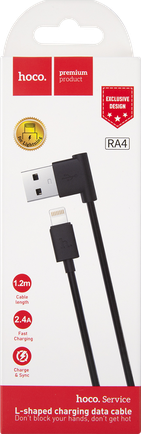 Кабель Hoco RA4 USB to Apple Lightning 1.2m Black