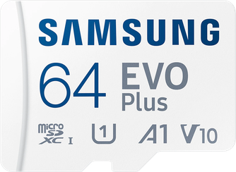 Карта памяти Samsung Evo Plus microSDXC A1 64GB с адаптером