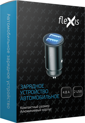 Автомобильное зарядное устройство Flexis 248AMT Black
