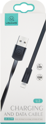Кабель Usams U2 USB to Apple Lightning 1m Black