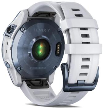 Умные часы Garmin Fenix 7 Sapphire Solar 47mm Mineral Blue Titanium, с ремешком Whitestone