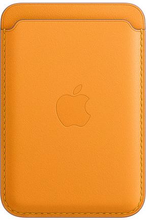 Чехол-бумажник Apple Leather Wallet with MagSafe для iPhone 12 «Золотой апельсин»