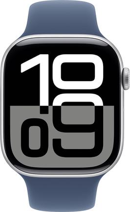 Умные часы Apple Watch Series 10 46mm Silver Aluminium Case с синим ремешком M/L (без SIM)