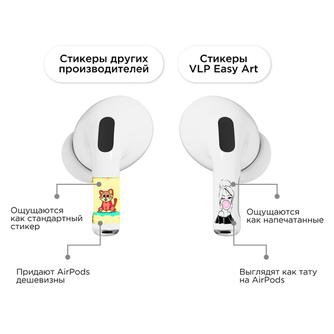 Комплект наклеек VLP Easy Art Bubble Gum для Apple AirPods 4, 2 шт
