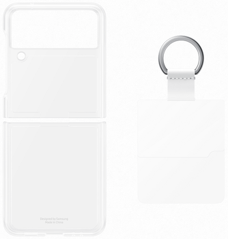 Клип-кейс Samsung Clear Cover with Ring Z Flip3  с креплением-кольцо Transparent