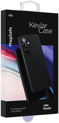 Клип-кейс VLP Kevlar Case с MagSafe для Samsung Galaxy S24 чёрный