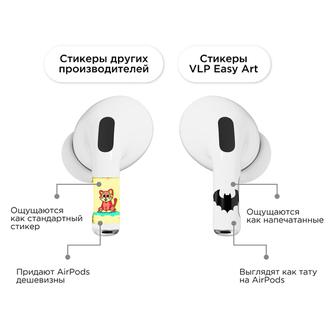Комплект наклеек VLP Easy Art Batman для Apple AirPods 4, 2 шт