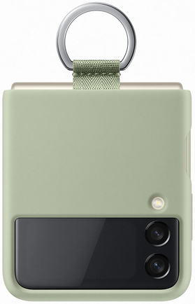 Клип-кейс Samsung Silicone Cover with Ring Z Flip3 с креплением-кольцо Olive Green