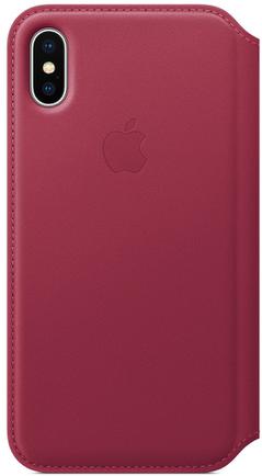 Чехол-книжка Apple Leather Folio для iPhone X «Лесная ягода»