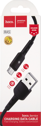 Кабель Hoco RA5 USB to microUSB 1.2m Black