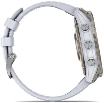 Умные часы Garmin Epix Pro (Gen 2) Sapphire 51mm Titanium, с белым ремешком