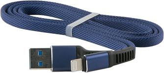 Кабель Red Line Flat USB to Apple Lightning 1m 2A Dark Blue