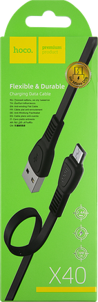 Кабель Hoco X40 USB to microUSB 1m Black