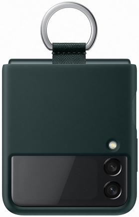Клип-кейс Samsung Silicone Cover with Ring Z Flip3 с креплением-кольцо Green