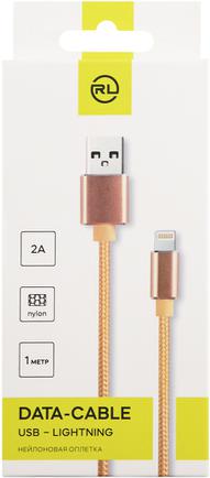 Кабель Red Line Nylon USB to Apple Lightning 1m 2A Gold