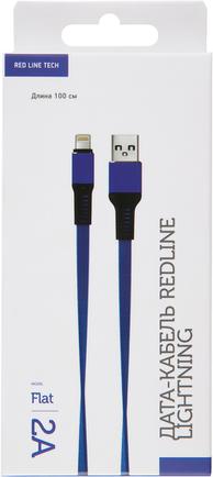Кабель Red Line Flat USB to Apple Lightning 1m 2A Dark Blue