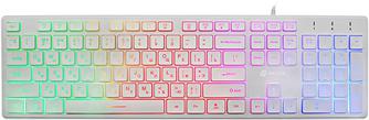 Клавиатура проводная Oklick 550ML LED Multimedia Slim White