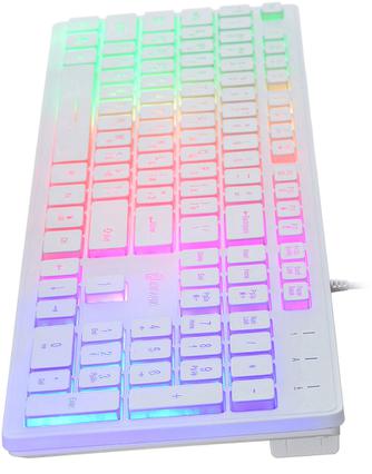 Клавиатура проводная Oklick 550ML LED Multimedia Slim White