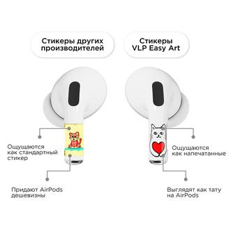 Комплект наклеек VLP Easy Art Cats Heart для Apple AirPods Pro/Pro 2, 2 шт