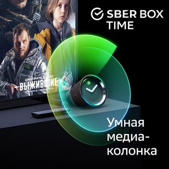 Умная колонка SberBox Time SBDV-00026B с часами Black