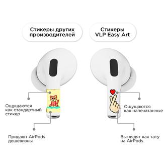 Комплект наклеек VLP Easy Art Heart Sign для Apple AirPods 4, 2 шт
