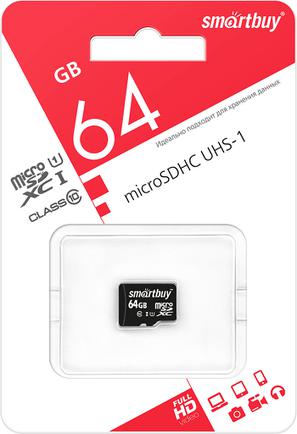 Карта памяти SmartBuy microSDXC UHS-I Class 10 64GB без адаптера