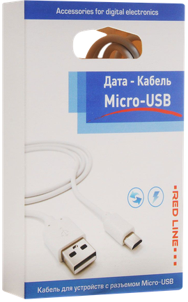 Кабель Red Line USB – micro-USB White