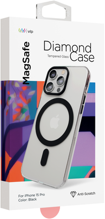 Клип-кейс VLP Diamond Case с MagSafe для Apple iPhone 15 Pro прозрачный