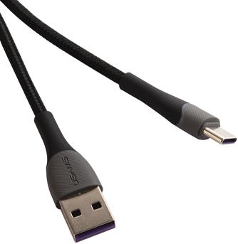 Кабель Usams U77 USB to USB-C 1.2m с подсветкой Black