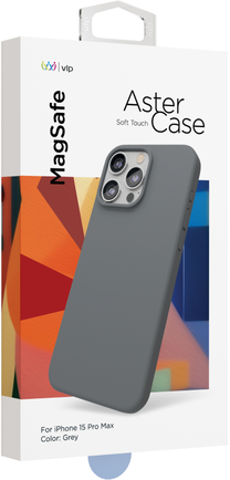 Клип-кейс VLP Aster Case с MagSafe для Apple iPhone 15 Pro Max серый