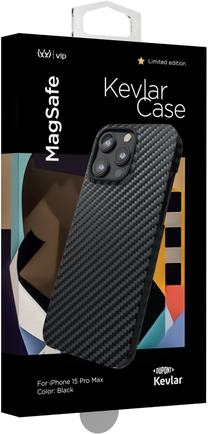 Клип-кейс VLP Kevlar Case с MagSafe для Apple iPhone 15 Pro Max чёрный