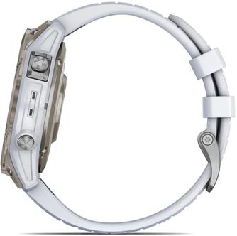 Умные часы Garmin Epix Pro (Gen 2) Sapphire 47mm Titanium, с белым ремешком