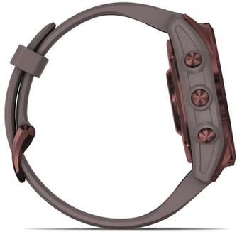 Умные часы Garmin Fenix 7S Sapphire Solar 42mm Dark Bronze, с бронзовым ремешком